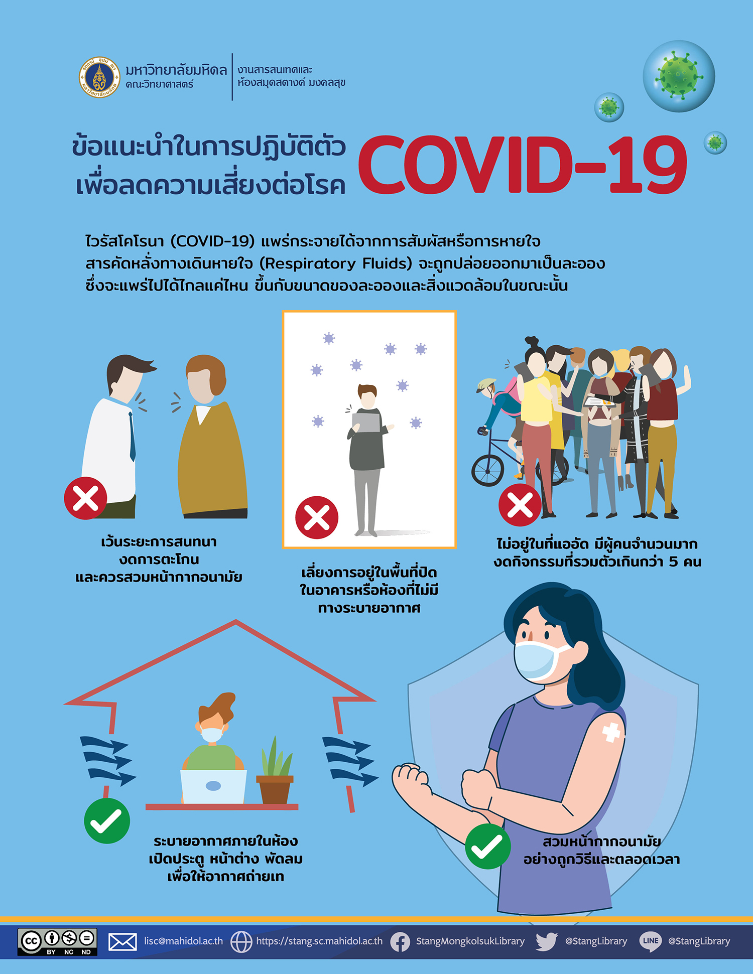 ข้อแนะนำในการปฏิบัติตัวเพื่อลดความเสี่ยงต่อโรค COVID-19